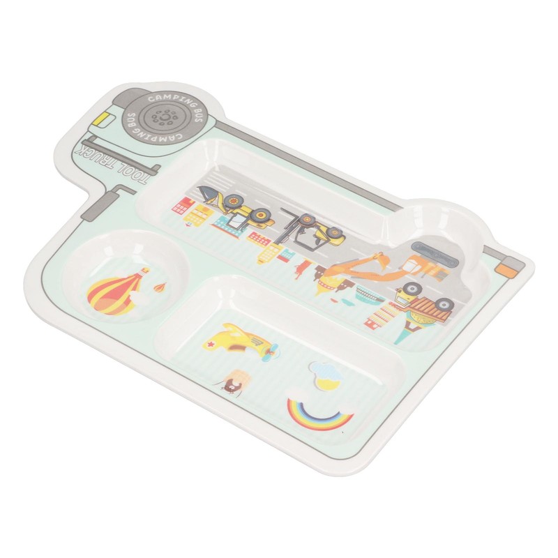 Cartoon Bamboo Toddler Plate Lovely Divided Bamboo Kids Dinnerware Set