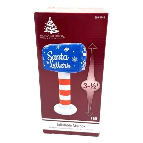 Enchanted Forest Santa's Letters Blow Up Mailbox Christmas Inflatable 3.5'