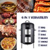 Realcook Vertical 17 Inch Steel Charcoal Smoker, Heavy Duty Round