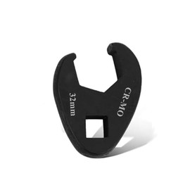 FLZOSPER 1/2” Drive Metric 32mm Fractional Crowfoot Flare Nut Wrench, Fully Polished Ratcheting Crowfoot Wrench，Open End Crows Foot Wrench，Black