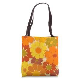 Mid Century Modern MCM 70's Flowers Tote Bag
