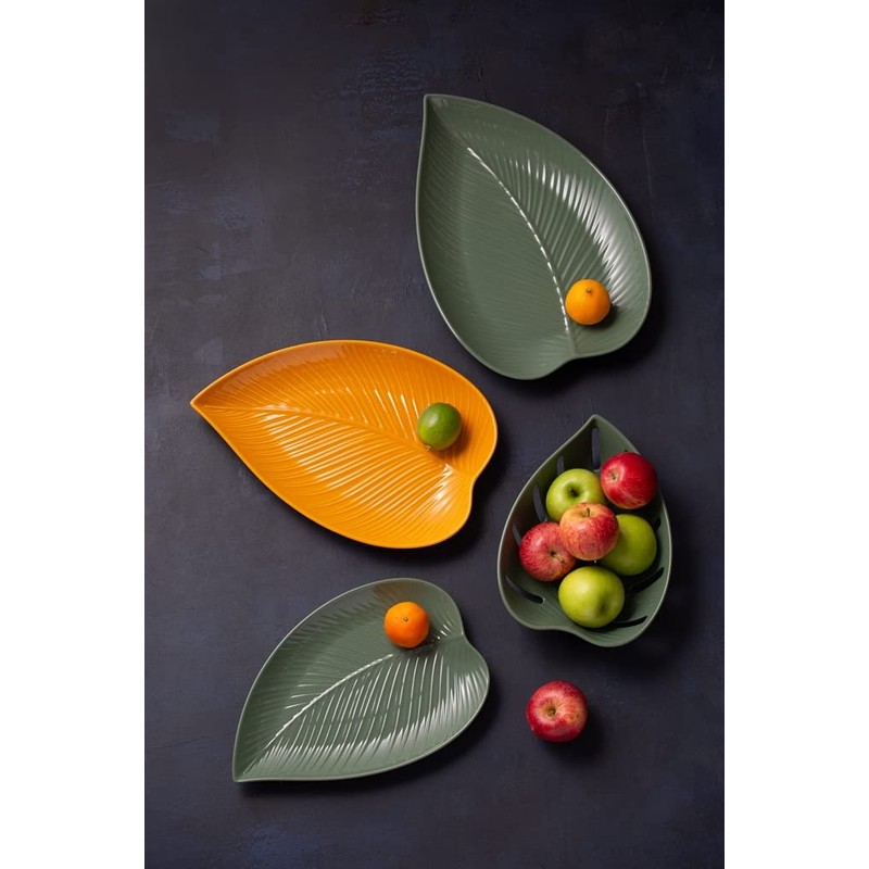 Mason Cash in The Forest Set of 3 Leaf Dishes