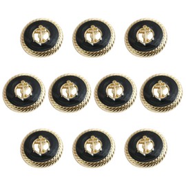 ftiemlovde 10 Novelty Brass Gold and Black Buttons for Blazer，Vintage Style Large Button Metal for Cardigan Crafting， Decorative Jacket Button for Sewing Women（I10 23mm）