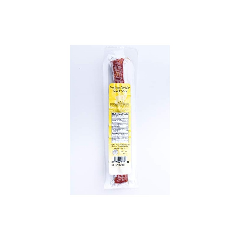 1 oz Venison Cheddar Snack Stick (30 Individual sticks/box)