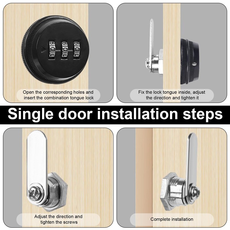 Mikqky Pack of 2 3-Digit Combination Lock, Drawer Combination Lock,