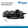 Kopp 3-Way Wet Room Socket Strip with Lid 1.4 m