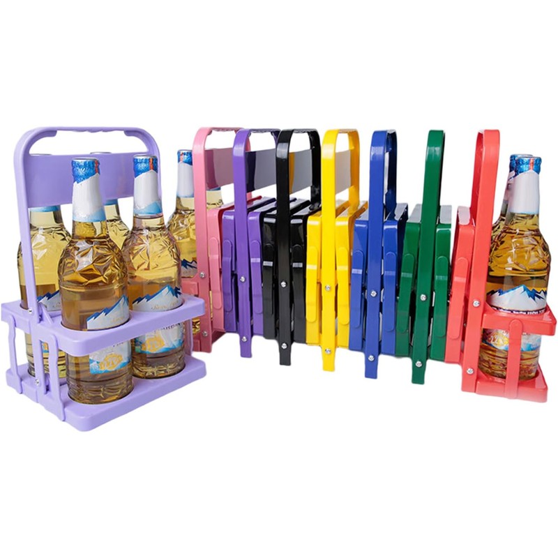 Soporte plegable eficaz de 4 botellas, de construcción resistente, soporte