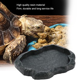 Cerlingwee Reptile Feeding and Water Bowl.Resin Water Bowl.Rock Like Reptile Feeding Bowl,Food and Water Bowl for Turtles, Lizards, Chameleons, Geckos and