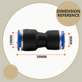 Bwintech 4 Pcs 8mm to 10mm Pneumatic Straight Reducing Push to Connect Adapter Quick Release Reducer Fittings (PG8-10)