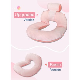 INSEN Reading Pillow, Back Pillow for Sitting in Bed for Reading, Nurse & Relax, Reading Pillow for Adults, Moms & Kids, Sit Up Pillow for Bed (Upgrade-Dot Velvet-Pink, Upgraded)