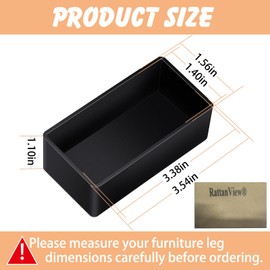 RattanView 8pcs Rubber 2x4 Wood Post End Cap Rectangle Furniture Leg Caps Black Chair Table Leg Covers(1.5" x 3.5"), End Covers for Lumber Fit (1-1/2" x 3-1/2") 2x4, Anti- Scratches and No Noise