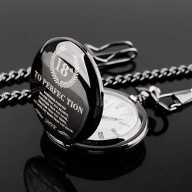 Tiong Inspirational Pocket Watch with Chain for 18th Birthday Gifts Birthday Keepsake Presents for Her Girls Boys Niece Sister Daughter Granddaughter Friends Family