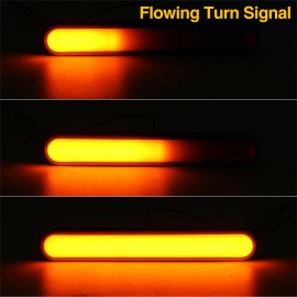 Unbranded 126mm 12-24V Strip Sequential Headlight DRL Turn Signal Amber White Light Bar