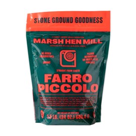 MARSH HEN MILL Farro Piccolo Semi Pearled Ancient Grains | Fast Cooking Farro Grain Organic | Ideal for Healthy Cooking or as a Nutrient Rich Side | Certified Organic Einkorn Variety - 24 oz
