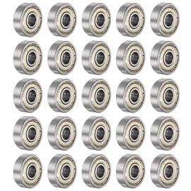QUARKZMAN Pack of 25 625ZZ Deep Groove Ball Bearings 5 mm Bore 16 mm AD 5 mm Thick Carbon Fabric Steel Double Shielded ABEC3 Z1 Bearing for Engines