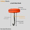 Cutlery Mania Stainless Steel Meat Hooks | Orange Plastic Handle