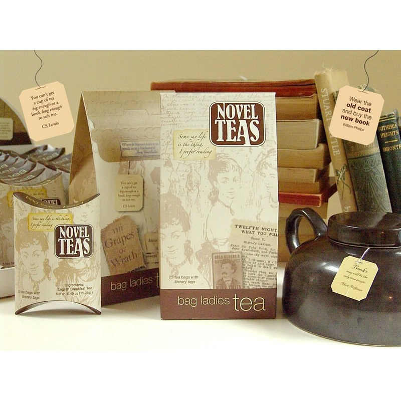 Novel Teas contains 25 teabags individually tagged with literary quotes