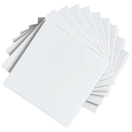 Tenedos 4 1/4 inches Glossy Ceramic Tile – Box of 10, Ideal for Bathroom Walls, Kitchen Backsplashes, and Shower Accents, Easy to Clean, Timeless Look – White