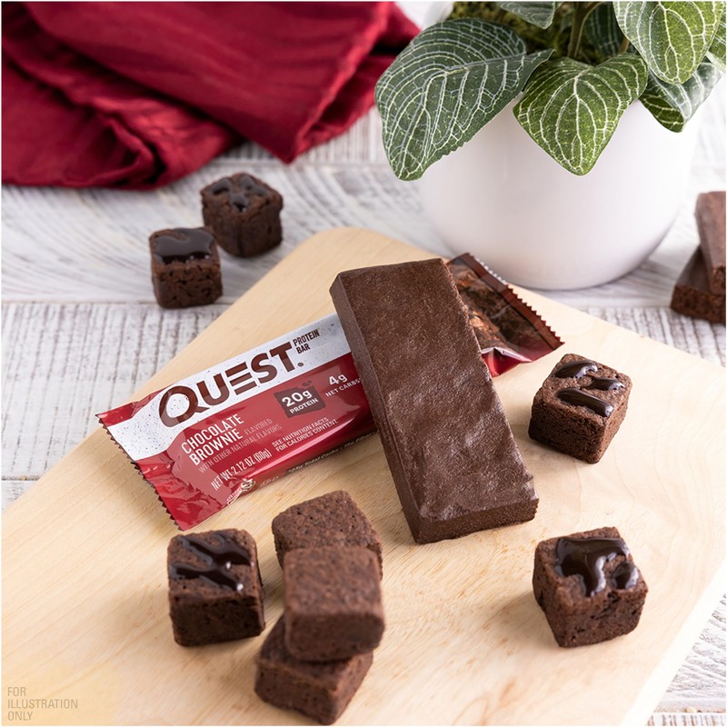Quest Nutrition Chocolate Brownie Protein Bar, 20g Protein, 1g Sugar,