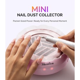 MelodySusie PocketSized Nail Dust Collector with Lightweight Design,HProA 6000RPM Ultra-Small Nail Vacuum Fan with 3 Suction Modes and 30 Disposable Filter Papers for Beginner & Daily Nail Care,Pink