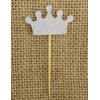 Shiningparty 25 Pack Silver Glitter Crown Cupcake Toppers for Birthday