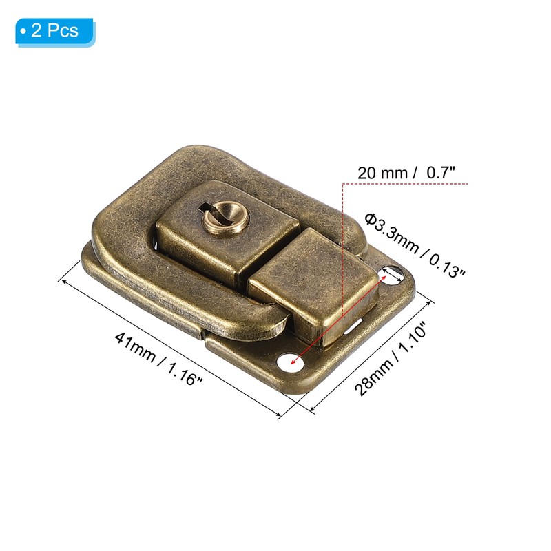 PATIKIL Suitcase Lock Hasp 1.6" x 1.10",2Pcs Iron Toggle Catch