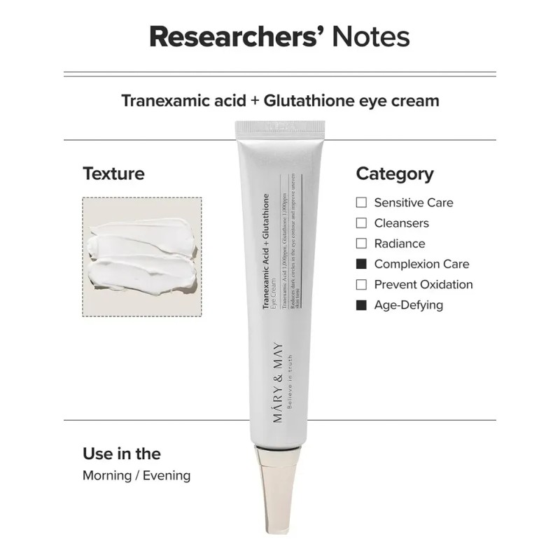 Mary&may Tranexamic Acid + Glutathione Eye Cream 12g Momento De