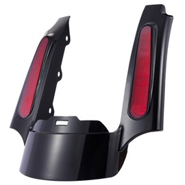 Bravema Motorcycle Rear Fender Extension Fascia LED Light Kit with Brake/Running/Turn Signals Lights Fit for Harley Touring Road King Street Glide 2009-2013(Red Lens)