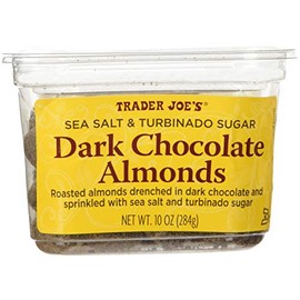 Trader Joe's Sea Salt & Turbinado Sugar Dark Chocolate Almonds 10 oz, Set of 3