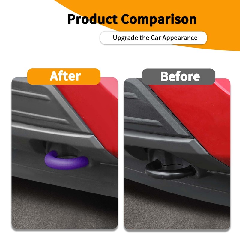 Hoolcar Tow Hook Covers Front Bumper Tow Hook Rubber Sleeve