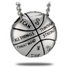 Shields of Strength Woman's Stainless Steel 3-D Mini Basketball Pendant