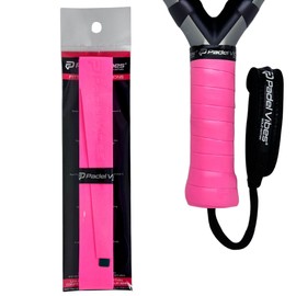 Padel Vibes® BOLD LuxeTac™ Overgrip | Ultra Tacky, Sweat-Absorbing, Luxurious Leather-Like Feel | Durable Overgrip Tape for Padel, Tennis, Squash, Badminton, and Pickleball Rackets (Hot Pink | 1-Pack)