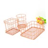 Ciieeo 2PCS Rose Gold Iron Art Storage Basket Nordic Style