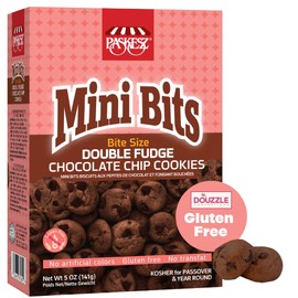 DOUzzle Passover Treats, Gluten Free Cookies, Bite Size Double Fudge Chocolate Chip (5 OZ - Pack of 1) Non Gebrokts Kosher for Passover Food Snacks - No Artificial Colors or Preservatives