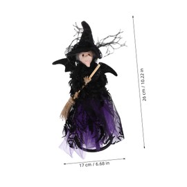 Warmhm Witch Tree Decoration Adorable Witch Decor Lovely Witch Doll Witch Doll Adornments Tree Topper Witch Doll Halloween Accessory Halloween Witch Ornament Party Decors Purple Rope