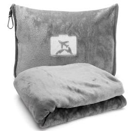 Travel Blanket, 127 x 152 cm, Soft Plane Blanket, Travel Blanket, Ultralight Warm, Transformation Pillow, Compact Pillow, Aeroplane Blanket for Holiday, Office, Home and Business Trips
