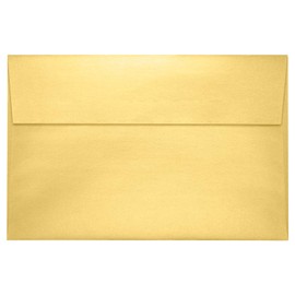 LUXPaper A9 Invitation Envelopes | Peel & Press | 5 3/4" x 8 3/4" | Gold Metallic | 80lb. Text | 50 Qty