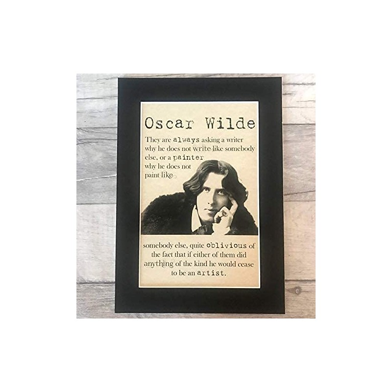 Oscar Wilde Print - Writer - A4 Mount Framed Parchment