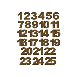 Numbers Numbers Advent Calendar 24 25 Sticker Numbers DIY 25mm, Color:Brown