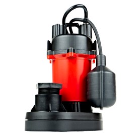 Red Lion RL-SP50T 115-Volt, 1/2 HP, 3600 GPH Aluminum and Thermoplastic Sump Pump with Tethered Switch and 8-Ft. Cord, Red, 14942742