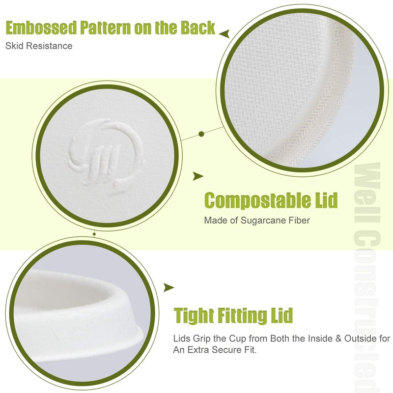 Green Earth, 4 oz Bagasse Compostable Cups, Biodegradable Sugarcane Fiber