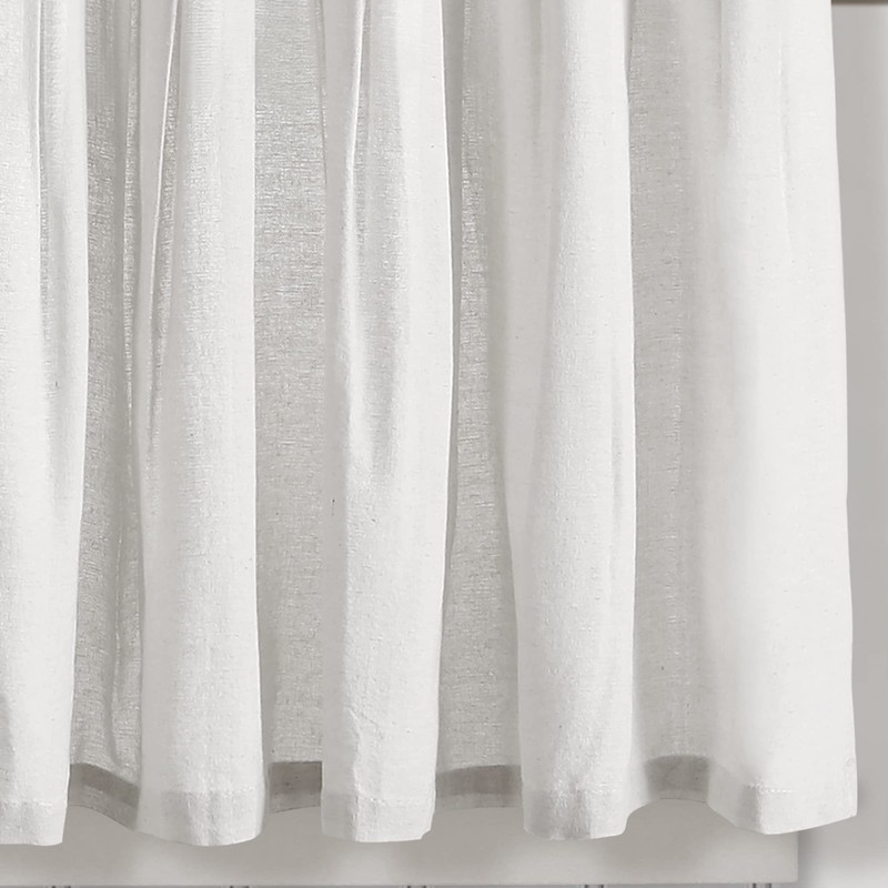 Lush Decor Linen Button Farmhouse Kitchen Tier Curtain Set, Pair,