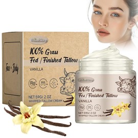 Tallow Cream, Beef Tallow Cream, Natural Skin Care, Beef Tallow Skincare for Body and Face, Gentle Care, Tallow Balm, Ideal for Dry and Cracked Skin, Beef Tallow Organic