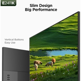 KOORUI 23.8 Inch 144Hz IPS Computer Monitor Full HD 1920 x 1080p Ultra-Slim Display with HDMI VGA, Adaptive Sync, 99% SRGB, VESA 100x100mm, Eye Care, Tilt, Black, E2411K