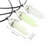Healvian 3pcs Luminous Hexagonal Crystal Stone Pendant Necklace with Leather