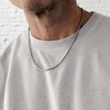 HZMAN 3.0mm Stainless Steel Wheat Silver Chain Necklaces for Men
