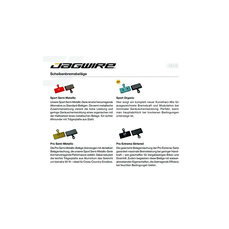 Jagwire Sport Organic Disc Brake Pad - Magura (MT7)