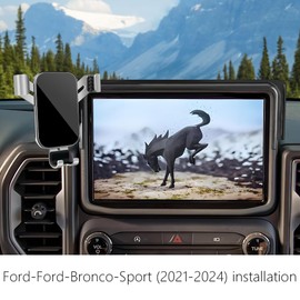 LUNQIN Car Phone Holder for Ford Bronco Sport 2021 2022 2023 2024 SUV Auto Interior Accessories Best Cell Phones Mount Cellphone Mobile Cradle Charging Navigation Bracket Screen Stand Accessory