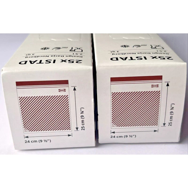 IKEA ISTAD Resealable 50 Storage Freezer Bags stripe red/brown 3