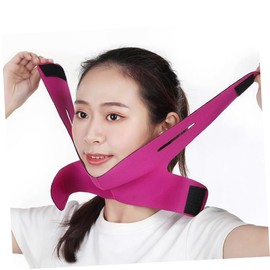 FOMIYES Face-lifting Tool Thin Masseter Chin Strap v Face Mask for Slim Face Black Rosy 2 Pack